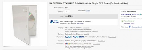 100 Premium Standard Solid White Color Single DVD Cases Professional Use   eBay