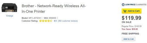 Brother NetworkReady Wireless AllInOne Printer MFC J875DW   Best Buy